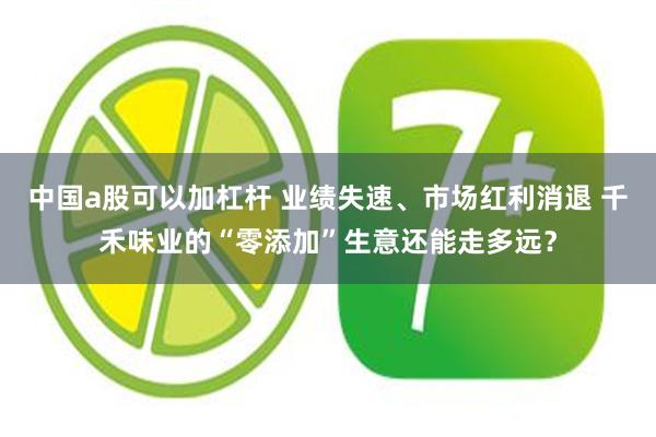 中国a股可以加杠杆 业绩失速、市场红利消退 千禾味业的“零添加”生意还能走多远？